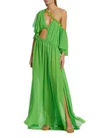 Embellished Cut-Out Silk Chiffon Gown