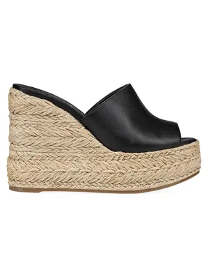 Ariella Zeppa 130MM Leather Wedge Mules