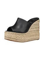 Ariella Zeppa 130MM Leather Wedge Mules