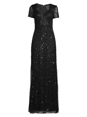 Beaded & Sequined Gown