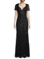 Beaded & Sequined Gown