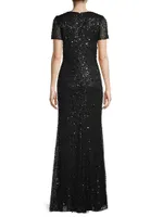 Beaded & Sequined Gown