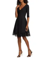 Naffy V-Neck Fit-&-Flare Dress