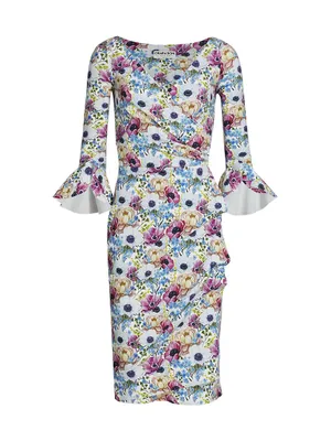 Triana Floral Stretch Wrap-Effect Dress