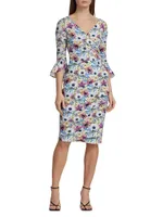 Triana Floral Stretch Wrap-Effect Dress