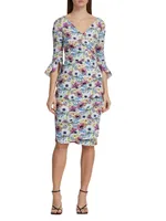 Triana Floral Stretch Wrap-Effect Dress