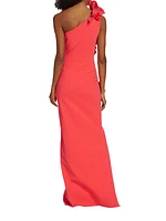 Pervinca Asymmetric Ruffled Maxi Dress