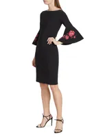 Natalia Trumpet-Sleeve Cocktail Dress