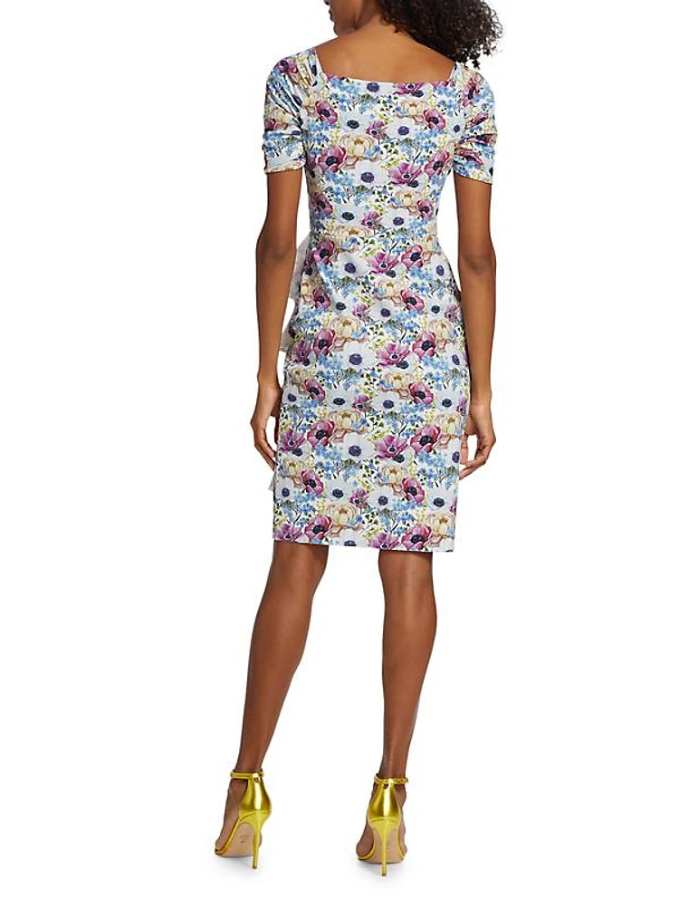 Vissia Gathered Floral Dress