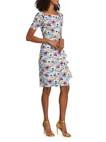 Vissia Gathered Floral Dress