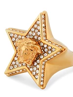 Medusa Goldtone & Crystal Star Ring