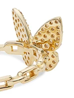 14K Yellow Gold & 0.40 TCW Diamond Butterfly Ring