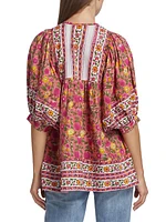 Thalia Printed Cotton Top