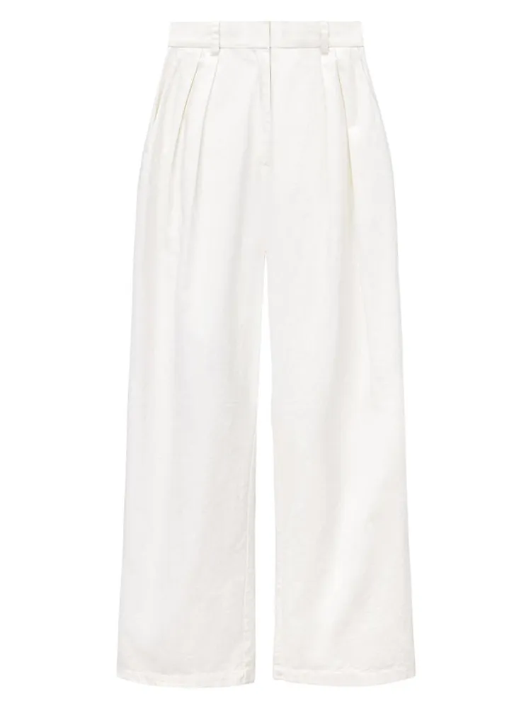 Luisa Cotton Wide-Leg Pants