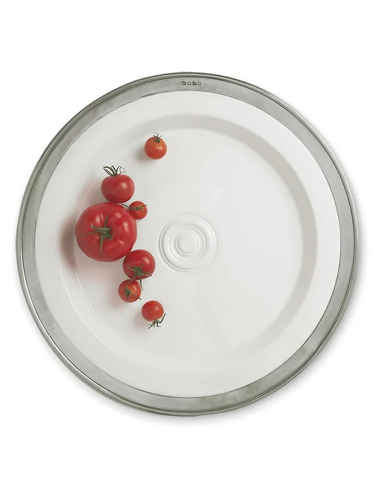 Convivio Ceramic & Pewter Round Serving Platter