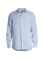 Garment-Washed Linen Sport Shirt