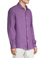 Linen Button-Front Shirt