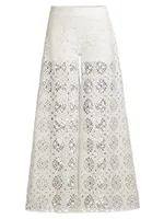 Corfou Eyelet Wide-Leg Pants