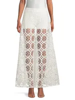 Corfou Eyelet Wide-Leg Pants