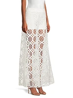 Corfou Eyelet Wide-Leg Pants