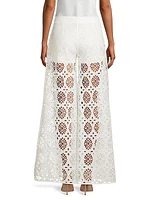 Corfou Eyelet Wide-Leg Pants