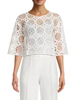 Calys Eyelet Cropped Blouse