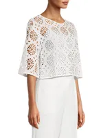 Calys Eyelet Cropped Blouse