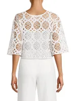 Calys Eyelet Cropped Blouse