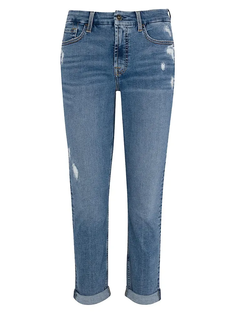 Le Disco Distressed Ankle-Crop Jeans