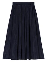 Long Skirt with Contrast Waistband