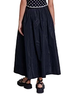 Long Skirt with Contrast Waistband