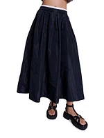 Long Skirt with Contrast Waistband