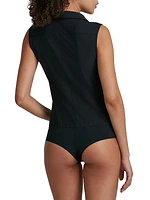 Classic Microfiber Button-Front Bodysuit