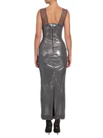 Illusion Neck Metallic Gown