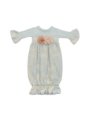 Baby Girl's Powder Fresh Appliqué Lace Gown