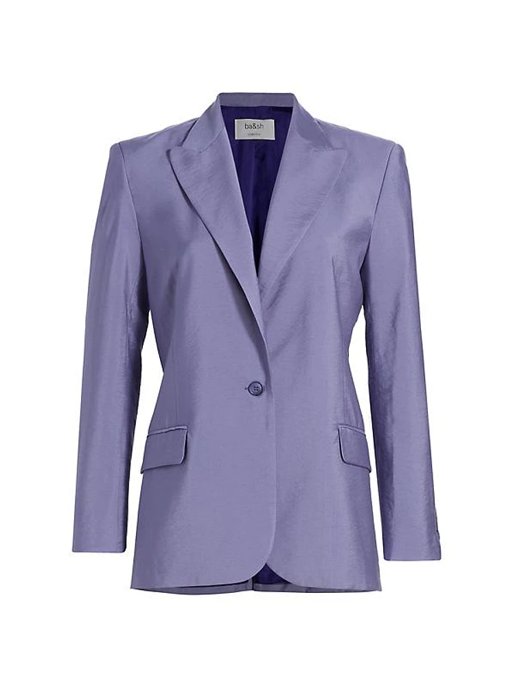 Heroes Peak Satin SIngle-Button Blazer