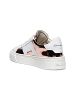 Metallic Leather Low-Top Sneakers