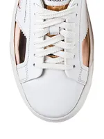 Metallic Leather Low-Top Sneakers