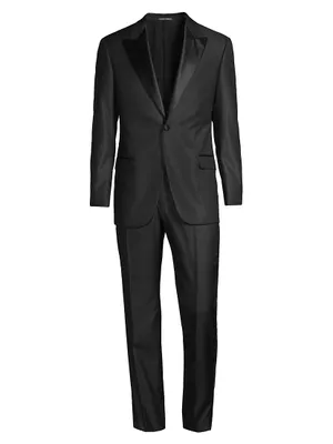 Tailored Wool-Blend Tuxedo