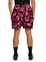 Jacquard Floral Print Shorts