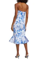 Stephanie Floral Bow Midi-Dress