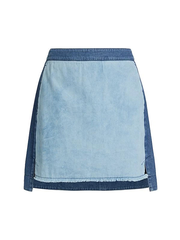 Tansy Two-Tone Denim Miniskirt