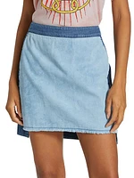 Tansy Two-Tone Denim Miniskirt