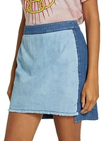 Tansy Two-Tone Denim Miniskirt