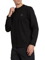 Moncler Born To Protect Logo Long-Sleeve Shirt