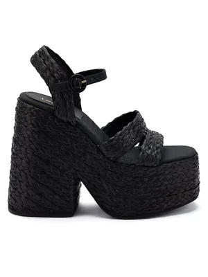 Carmen 145MM Platform Raffia Sandals