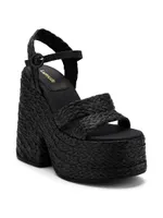 Carmen 145MM Platform Raffia Sandals