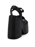 Carmen 145MM Platform Raffia Sandals