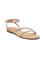 Patmos Crystal-Embellished Suede Sandals