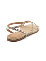 Patmos Crystal-Embellished Suede Sandals